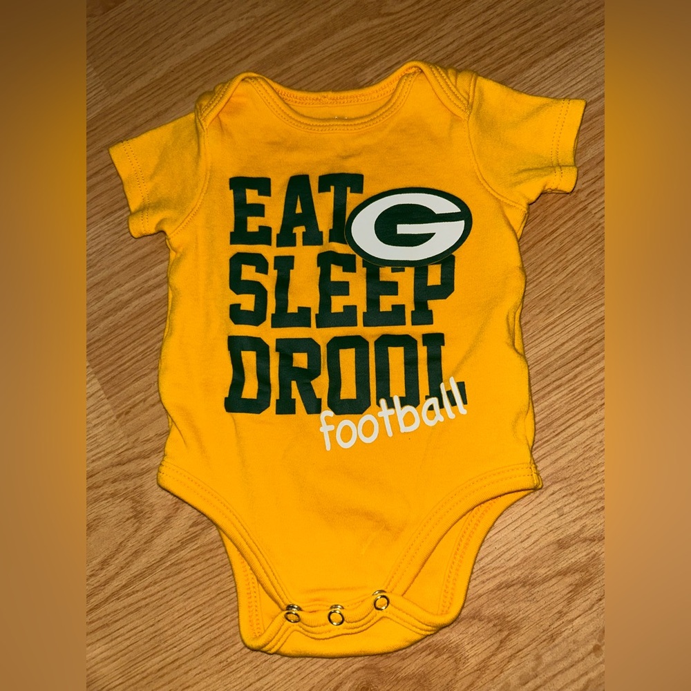 Green Bay Packers Yellow Baby Onesie
